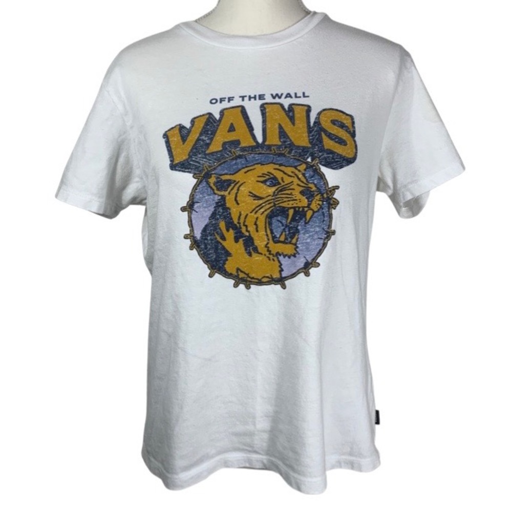 Vans Off the Wall Rawr Cat White T-Shirt - Medium - Picture 5 of 8